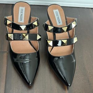 Steve Madden Leevo Black Patent Mules